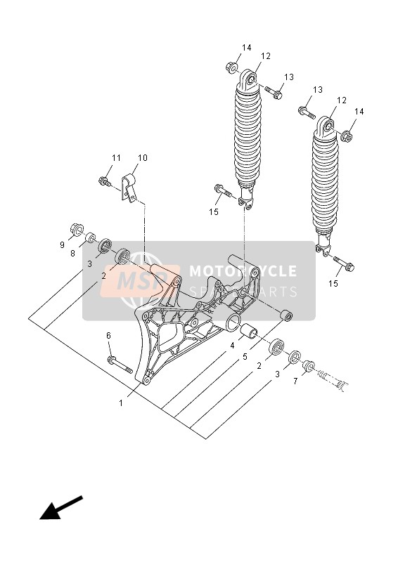 Yamaha YP125R X-MAX SPORT 2012 Bras arrière & Suspension pour un 2012 Yamaha YP125R X-MAX SPORT